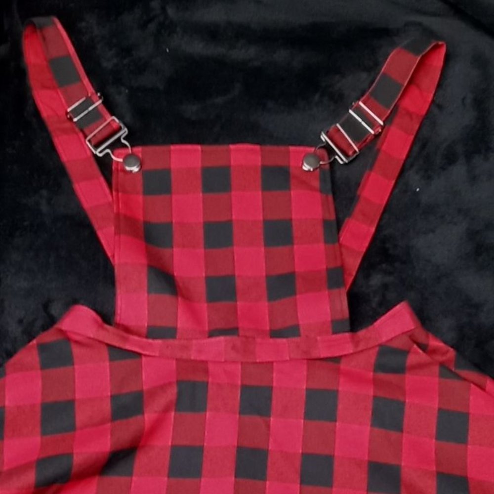 Plaid skirt overalls